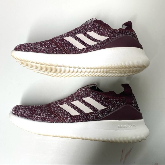 ADIDAS Ultimafusion Sneakers Slip On Maroon Purple White Running Shoes 11 Women - Picture 5 of 8